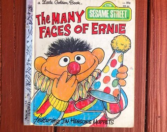 ORIGINAL Vintage 1979 Many Faces of Ernie Sesame Street Golden Book