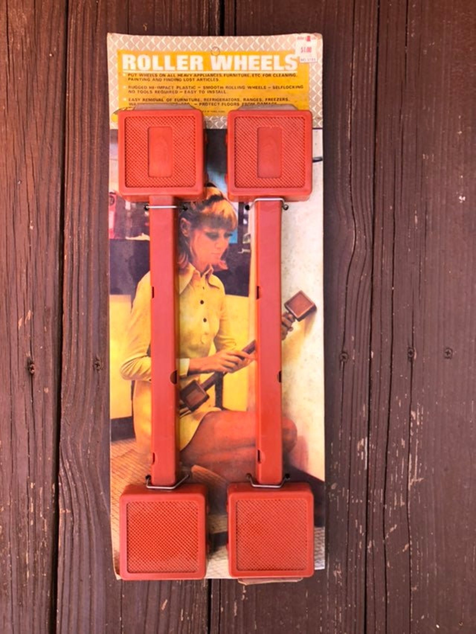 Set of 2 Plastic Appliance Rollers Vintage Etsy