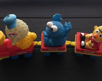 Sesame Street Big Bird's Wind up Train Vintage 1990's Illco