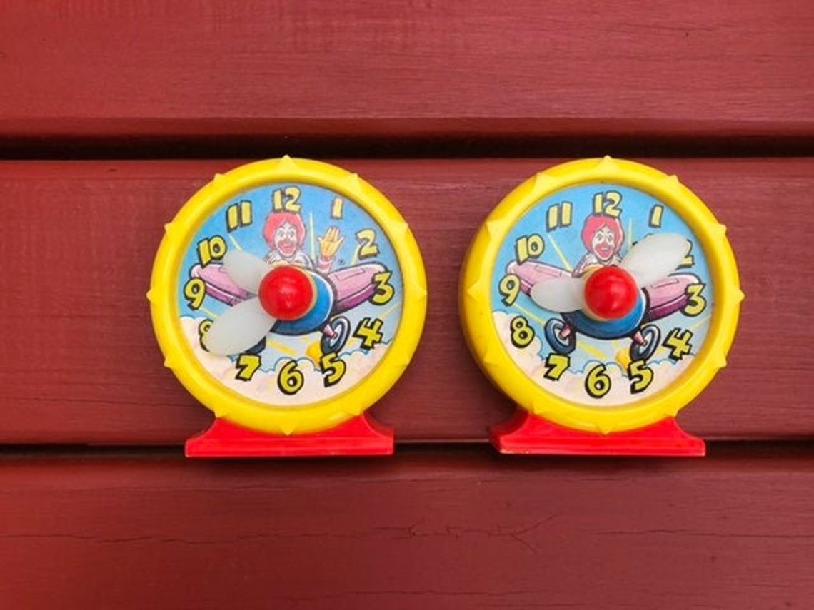 Lot of 2 1989 Mcdonald's Clock Collectible Happy Meal Toys Etsy