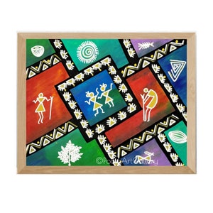 Warli Art, Warli Painting, Warli Prints, Dance Painting, Indian Wall Art ,Tribal Painting, Boho Art Prints, Mid century modern art prints,