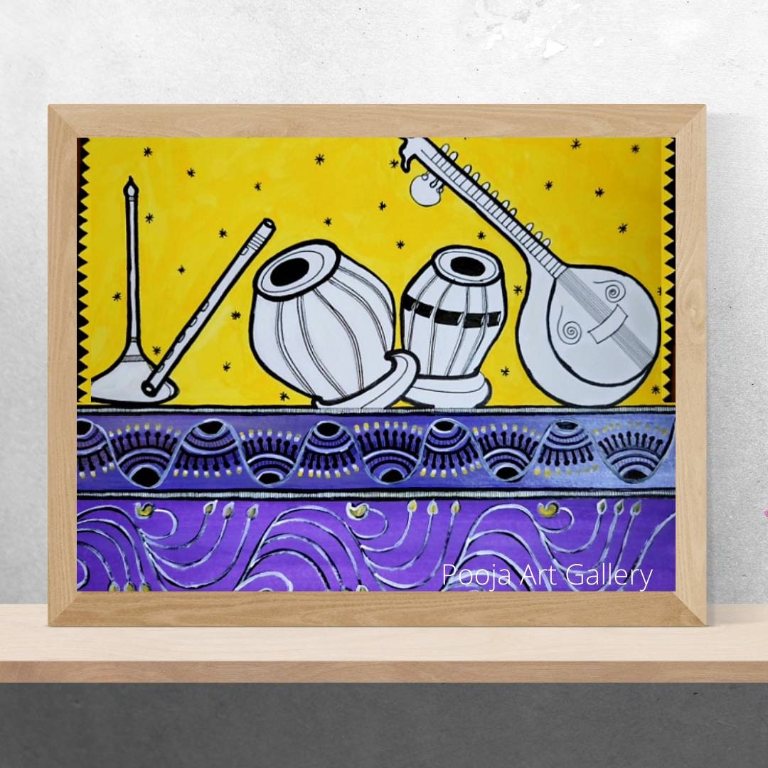 Original Music Art, Indian Wall Art, South Indian Musical