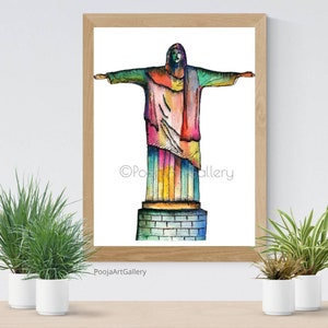Rio de Janeiro Art Print ,Rio de Janeiro ravel Art, Brazil Travel Print, Seven Wonders, Rio de Janeiro Illustration Print, Brazil Art Print