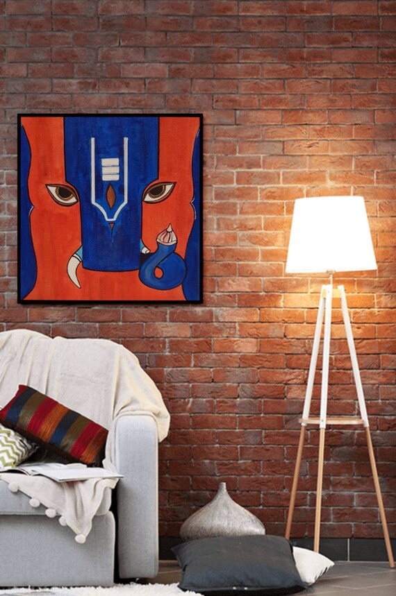 Ganesha Art Ganesha Painting Indian Art Figurative Art Etsy