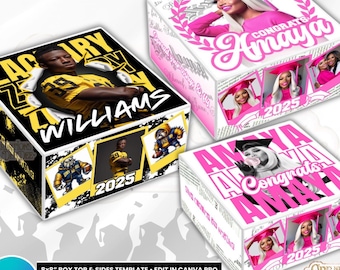 Modelo de Caixa de Presente para Formatura – Caixa de Lembrancinhas Editável para Formandos de 2025 | Caixa de Presentes para Imprimir para Formandos