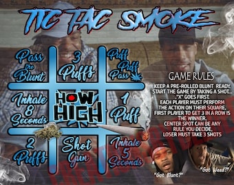 Modèle de jeu Tic Tac Smoke « How High Edition »