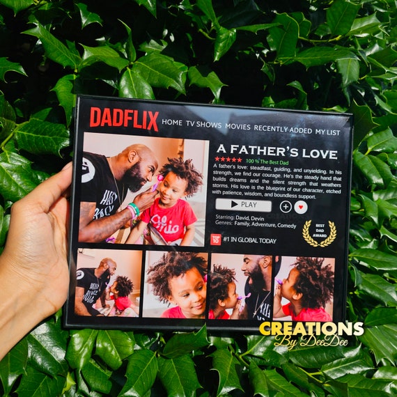 EDITABLE Father's Day Gift, A Fathers Love, Best Dad Ever, Dad Frame, Dadflix, Movie Poster Canva Template