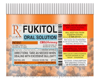 Fukitol Tumbler with side effects Template, pill bottle tumbler, rx tumbler, pharmacy tumbler wrap