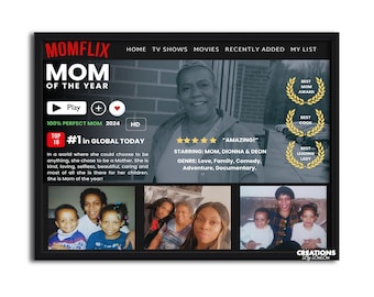 EDITABLE Mother's Day, Best Mom Ever, Momflix, Movie Poster Canva Template