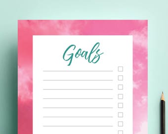 Goals list notes organiser planner