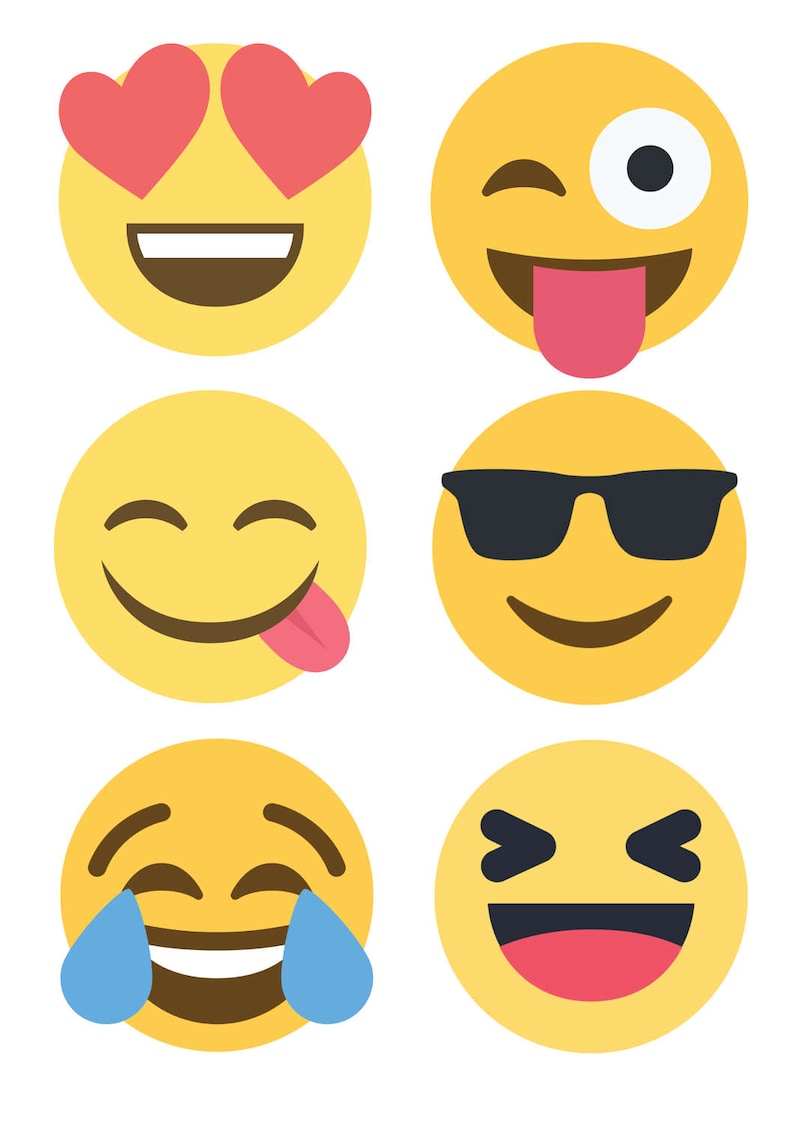 emojis printable tag sticker label instant download etsy