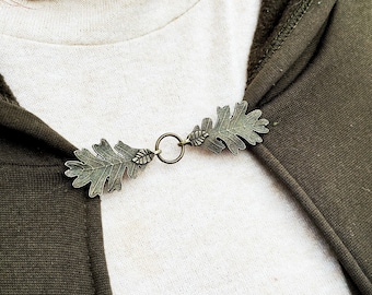 NEW Bronze Oak Leaf Cloak Clasp "Terebinth" | Renaissance Fair Outfit | Cape Closure | Sweater Clips | Ren Faire Cosplay Accessories | K-205