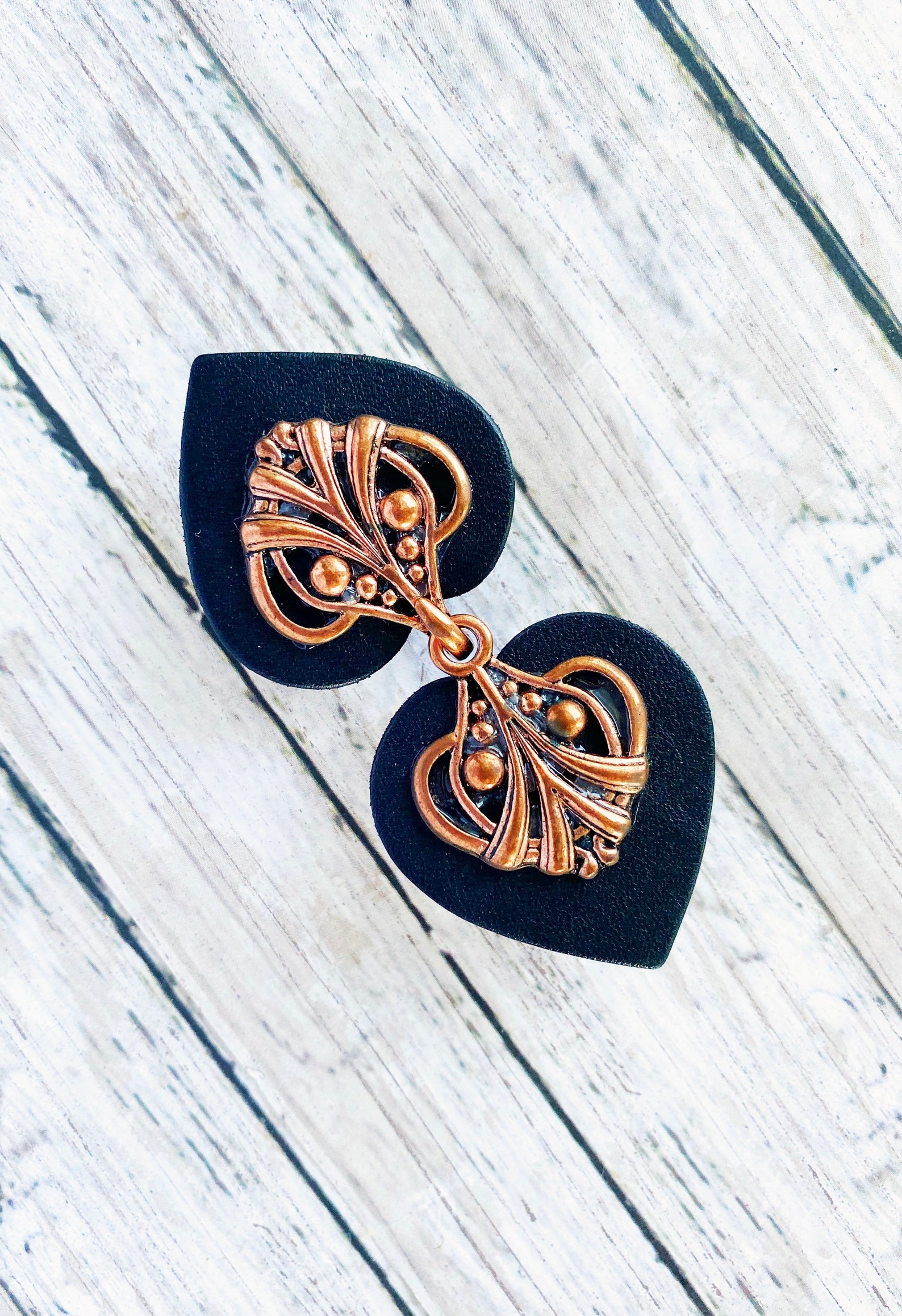 Cinch Clip Waist Cincher Copper on Black Leather Dress Etsy