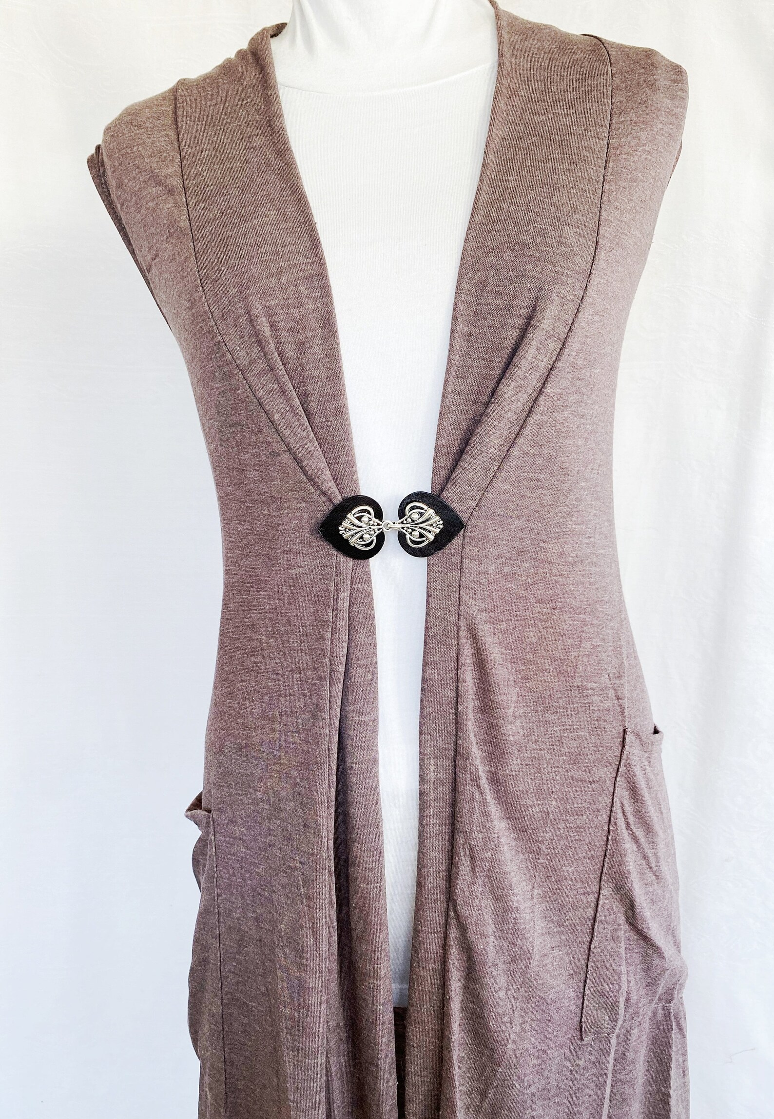 Cinch Clip Waist Cincher Silver on Black Leather Dress Etsy