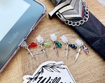 Beaded Dagger Dust Plug Charm | E Reader Charm