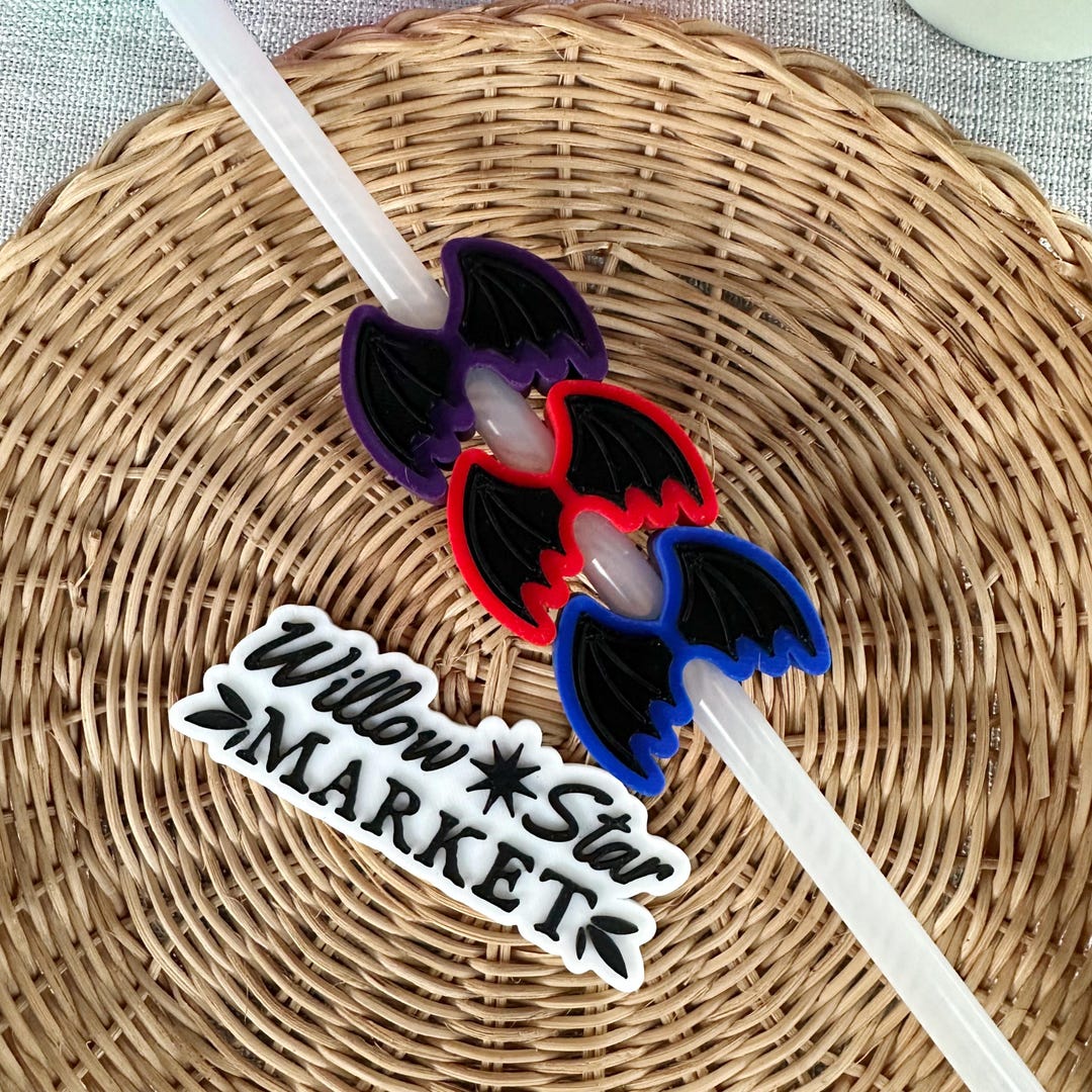 Bat Wing Straw Topper - Etsy