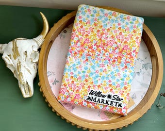 Floral Strips Padded Booksleeve | Book Protector | Paperback Cover | Hard Cover Sleeve | Fantasy Sleeve | Gift for Reader