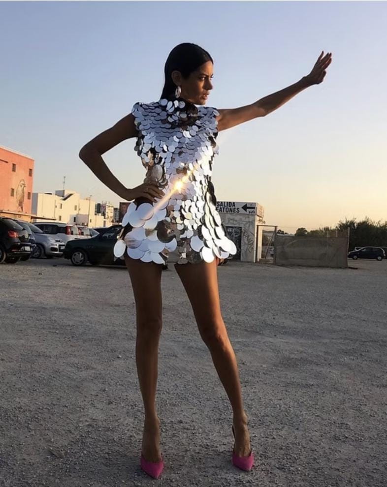 heyami sequin dress Embellished Sequin | HEYAMI Silver Disco Disuko Dress