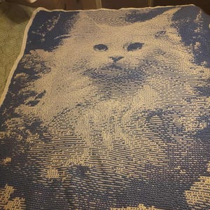 Overlay Mosaic Crochet, &quot;White Cat&quot; pattern, English, PDF instant download