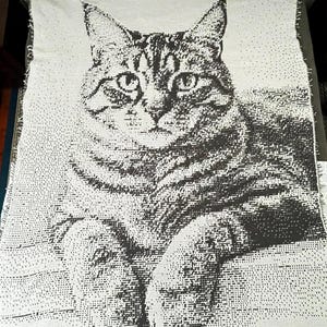 Overlay Mosaic Crochet Blanket, ZEN CAT, written pattern row by row, Big Chart Xs, English, German, Dutch, Spanish