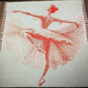 Overlay Mosaic Crochet Blanket, BALLET DANCER, written pattern row by row, Big Chart Xs, English, Spanish, German, Dutch, PDF files