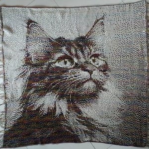 Overlay Mosaic Crochet pattern, "Brown Cat", PDF instant download, English