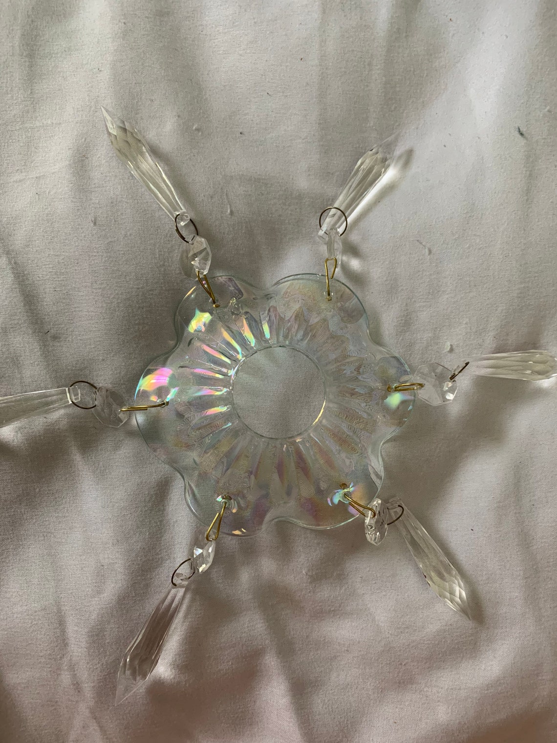 Set of Two 2 Bobeches / Prism / Crystal Candle Holders / Wax Etsy