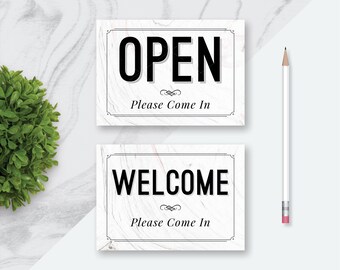 open printable sign welcome please come in printable sign etsy