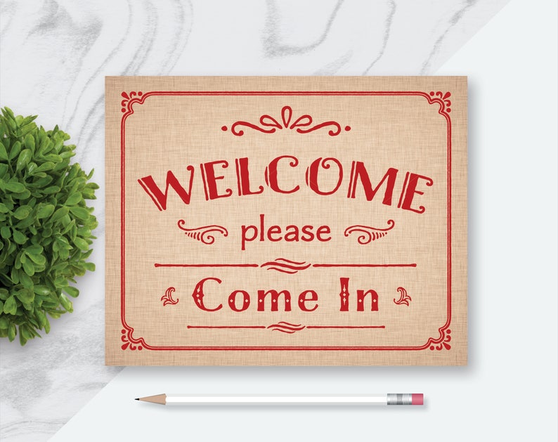 OPEN Printable Sign Welcome Please Come In Printable Sign | Etsy