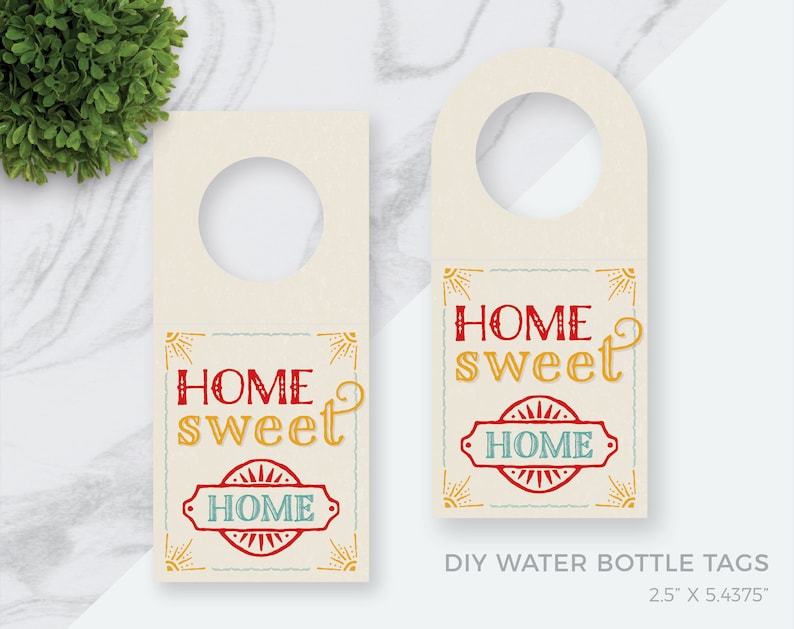 Vintage Water Bottle Tags No.14 Realtor Bottle Tag Beautiful DIY OPEN HOUSE Bottle or Wine Tag Hanger 2.5x5.4375 Open House Bottle Tag