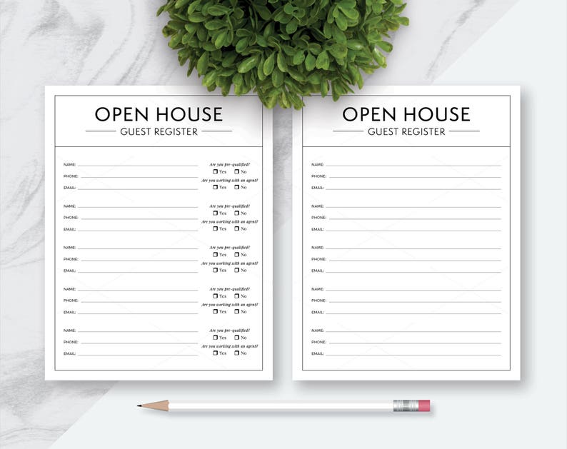 Buyer Survey Card Open House Real Estate Please Sign In Forms Individual Sign In Half Sheet Sign In Please Sign In and Buyer Survey Form