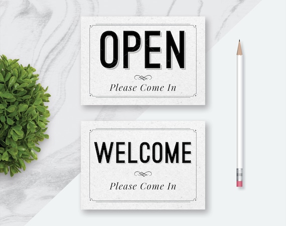 open printable sign welcome