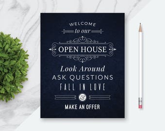 8" x 10" Real Estate Open House Sign, Welcome to Our Open House Signs, Please Sign In Realtor Marketing Printables, Print Ready PDF