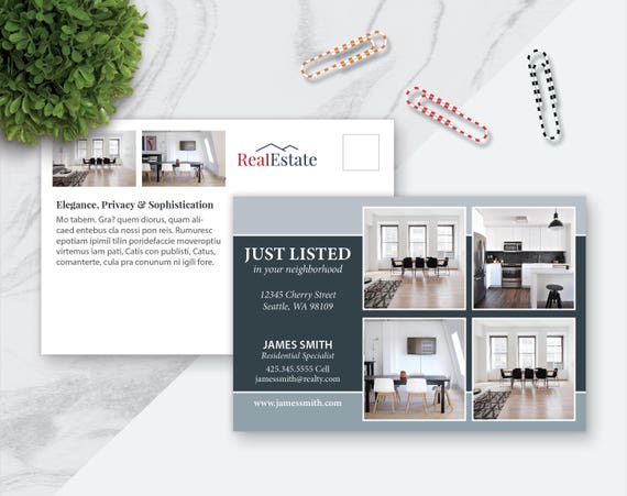 6 x 4 real estate postcard template marketing template etsy postcard template for pages