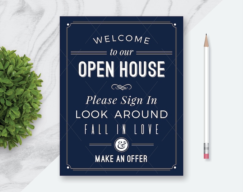 Real Estate Open House Signs to Open House Please Etsy