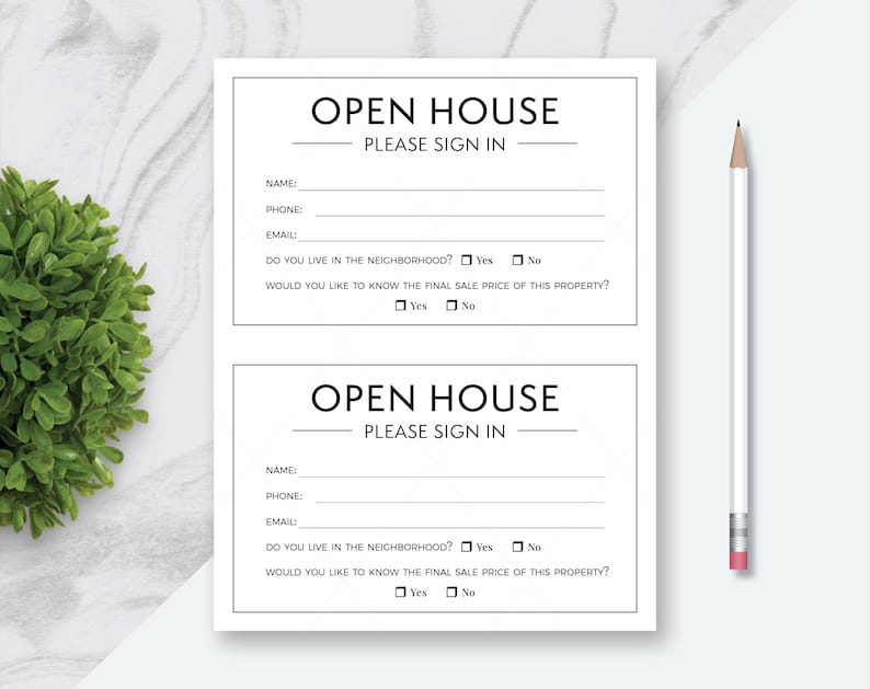 Buyer Survey Card Open House Real Estate Please Sign In Forms Individual Sign In Half Sheet Sign In Please Sign In and Buyer Survey Form