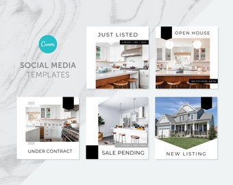 Canva Social Media Template, Realtor InstagramTemplate, Social Media Marketing Template, Instragram Marketing, Realtor Digital Marketing_SM2