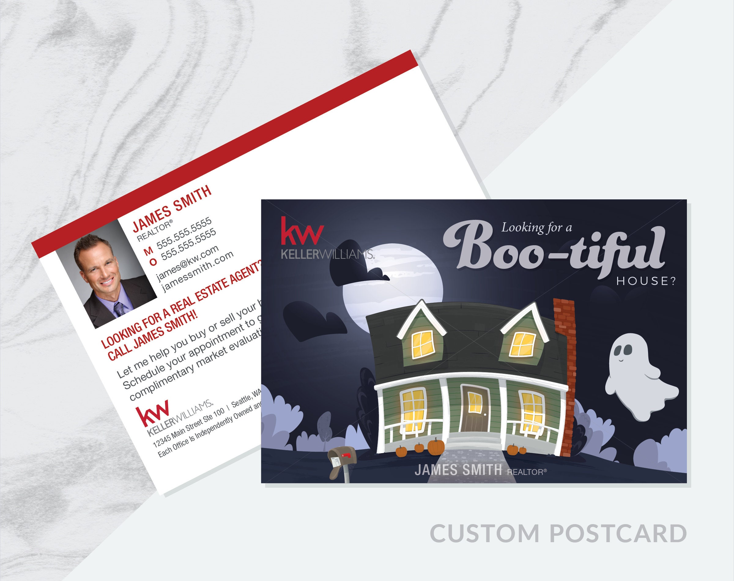 Custom Halloween Real Estate Prospecting Postcard Realtor Etsy