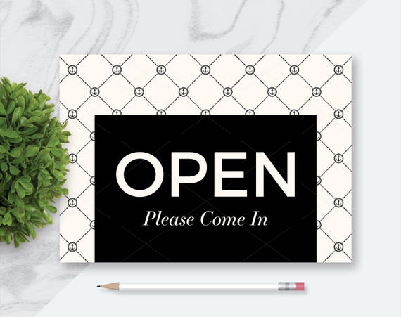 open printable sign welcome