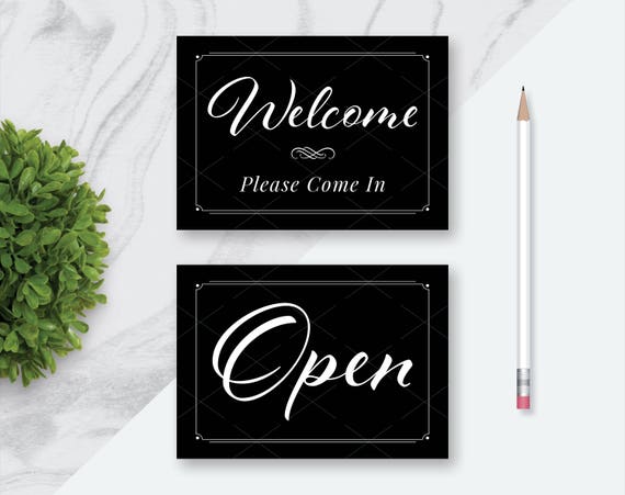 open printable sign welcome