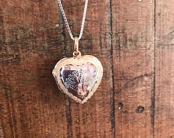 Gold plated sterling silver locked heart pendant