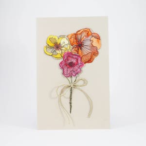 Levantándote, Pensando en ti, Obra de arte original, Regalo, Arte de flores, Globos, Tarjeta de felicitación hecha a mano, Tarjeta de arte coleccionable