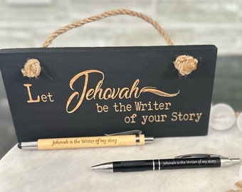 Writer of my Story Laser Engraved Sign & Pens