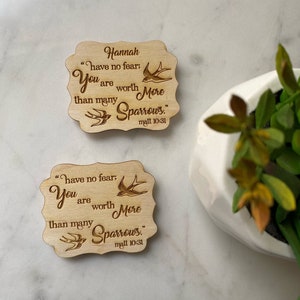 Sparrows wooden magnet