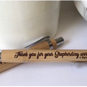 SINGLE Bamboo Pen & Stylus combo Laser Engraved