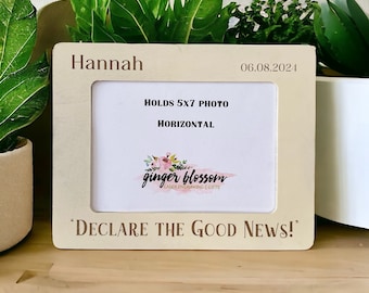 Convention “Declare the Good News” Baptism 5x7 Wood Frame