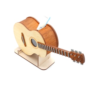 Money Savings Box. Authentic Mini Guitar Prototype. Gift for guitarists and music lovers. Wooden Decor. Piggy bank.
