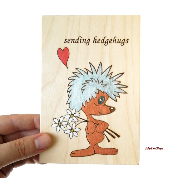 Hedgehog Cartoon Personalised Birthday Greetings Card