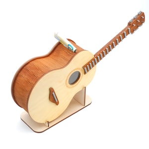 Gift for guitarists and music lovers. Money Savings Box. Authentic Mini Guitar Prototype. Wooden Decor. Piggy bank.