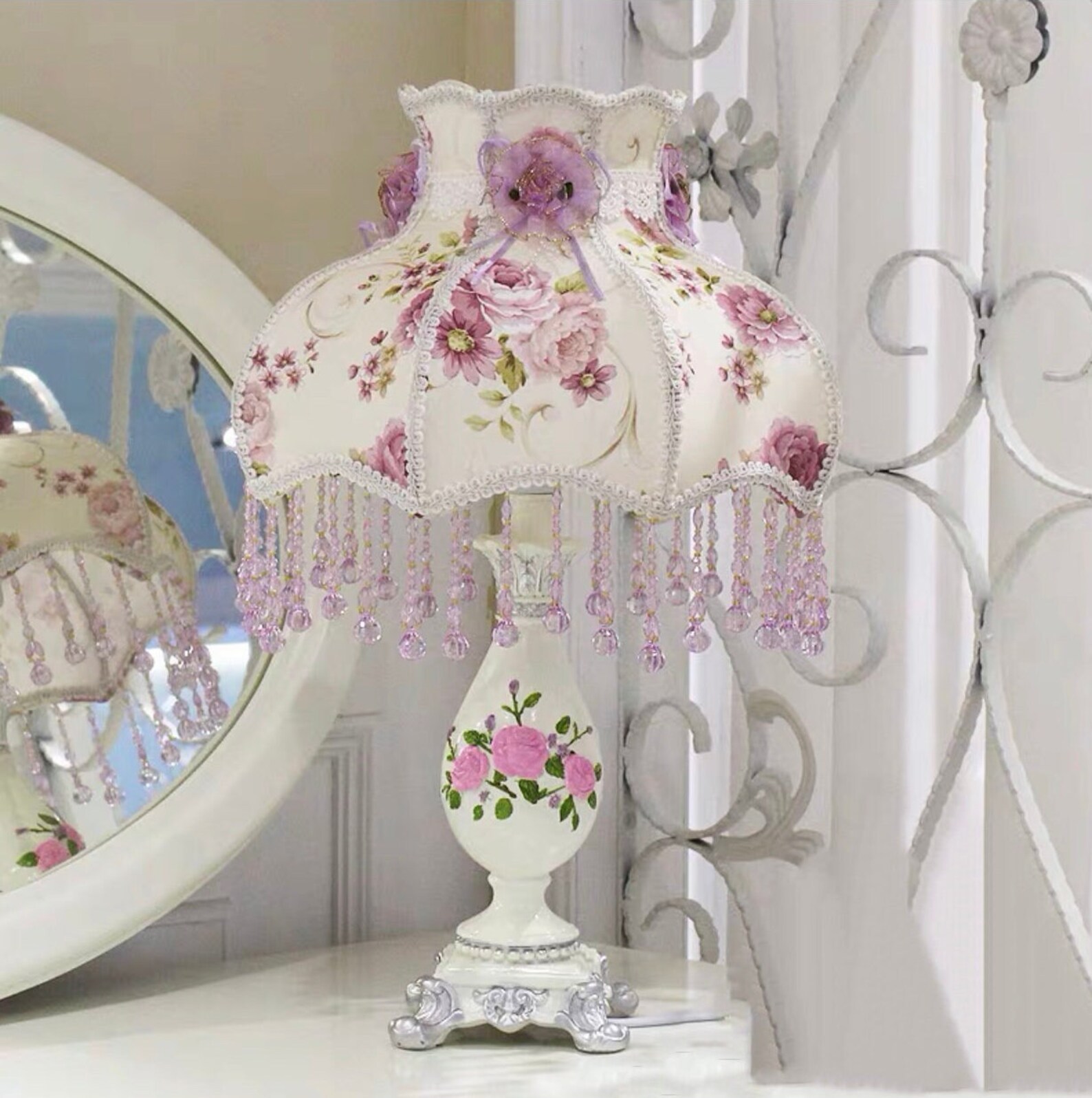 Vintage European-style Bedroom Table Lamp With Dimmer Light Switch Dorm Room Decor - Etsy